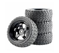 QASULER 4 Pezzi Pneumatici in Gomma ABS Ruota, for HSP, for HPI, 1:10 On-Road Car Racing RC 6030-6017 Set di Ruote da Corsa RC(Black Wheel)