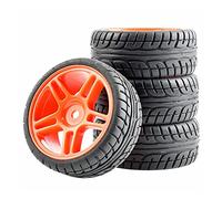 QASULER 4 pezzi Pneumatici in gomma ABS Ruota, for HSP, for HPI, 1:10 On-Road Car RC 905-8003 Pneumatici per auto RC(905R-8003)