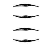 QASULER 4X for Serie 3 E90 E91 320I 330I 2005-2012 Striscia di guarnizione for coprifaro anteriore, adesivo for sopracciglia, nero lucido Adesivo per fari