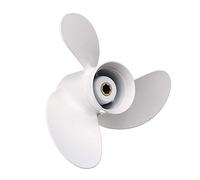 QASULER 6G1-45943-00-EL Elica fuoribordo for Barche in Lega di Alluminio 8 1/2 X 8 1/2, for, 6-8HP Bianco 7 Denti scanalati 3 Pale R Rotazione Elica per Motore di Barca