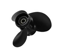 QASULER 778863 Elica fuoribordo Marina 10 X 13, for Evinrude, for Johnson 15-35HP Lega di Alluminio Nera 3 Pale R Rotazione 14 Denti scanalati Elica per Motore di Barca