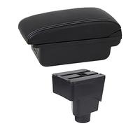 QASULER Accessorio for auto, for Ford, for Ecosport, 2013 2014 2015 2016 2017 Box bracciolo for auto Bracciolo for auto Console centrale USB di archiviazione Bracciolo per auto(BLACK C1 White Line)