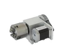QASULER Altezza centrale 65 mm Contropunta a 4 assi 4° asse Asse rotante 3/4 griffe Mandrino da 80 mm 100 mm Testa di indicizzazione CNC Motore passo-passo Nema 23 57 motor de torno(4 Jaws 80mm Chuck)