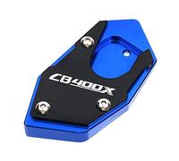 QASULER Barra di protezione for moto sotto la protezione del motore Cavalletto Supporto di parcheggio Copertura della griglia del radiatore CB400X 400X Piastra paramotore per moto(Blue)