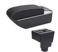 QASULER Box bracciolo for auto Accessori auto Box portaoggetti centrale Bracciolo console centrale, for ford, for Ecosport, 2013 2014 2015 2016 2017 Bracciolo per auto(BLACK B3 Black White 7usb)