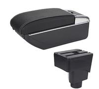 QASULER Box bracciolo for auto Accessori auto Box portaoggetti centrale Bracciolo console centrale, for ford, for Ecosport, 2013 2014 2015 2016 2017 Bracciolo per auto(BLACK A3 Black White 7usb)
