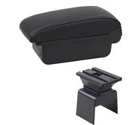 QASULER Box bracciolo for auto Scatola portaoggetti for console centrale Car-styling con portabicchieri Accessori USB, for Peugeot, 307 Bracciolo per auto(BLACK B1 White Line)