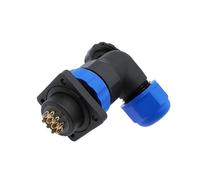 QASULER Connettore impermeabile a gomito da 90 gradi Sp20 2/3/4/5/6/7/8/9/10/12/14 pin IP68 con flangia e presa angolare connettore elettrico esterno(14 Pin)