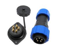 QASULER Connettore impermeabile Sp20 a 2 fori con flangia, connettore for cavo 2/3/4/5/6/7/8/9/12/14 pin, IP68 connettore elettrico esterno(5 Pin)