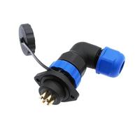 QASULER Connettore impermeabile Sp20 IP68, presa flangiata a 2 fori, 2/3/4/5/6/7/8/9/12/14 pin, connettori a gomito a 90 gradi connettore elettrico esterno(4 Pin)