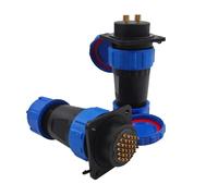 QASULER Connettore impermeabile Sp28 dritto IP68 con flangia, presa a 2 pin, varie dimensioni, opzioni da 3 a 26 pin disponibili connettore elettrico esterno(3pin)