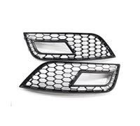 QASULER Copertura della griglia luce di nebbia del paraurti anteriore in rete a nido d'ape, for, A4 B8.5 2013 2014 2015 2016 Griglia Car Styling Inserto in rete per apertura fendinebbia(Gloss black)