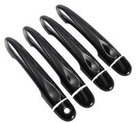 QASULER Copri maniglia portiera auto nero lucido, for Renault, Megane 3 MK3 III 2008 2009 2010 2011 2012 2013 2014 2016 rivestimento della maniglia esterna della porta(BLACK 4dr 1 Key No Button)