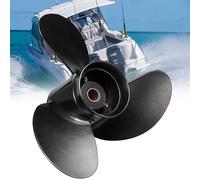 QASULER Elica fuoribordo 3B2W64517-1 8.5X9 Barca, for Tohatsu, for Nissan- 8-9.8HP Lega di Alluminio 3 Pale Nero 12 Denti scanalati Elica per Motore di Barca