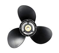 QASULER Elica fuoribordo 58100-93723-019, for Suzuki, 8-20 HP 9 1/4 X 9 Lega di Alluminio 3 Pale Nere 10 Denti scanalati Rotazione R Elica per Motore di Barca