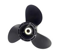 QASULER Elica fuoribordo for Barca in Alluminio Nero 3 Pale 10 Denti scanalati R Rotazione, for Suzuki, 9,9-15HP Elica per Motore di Barca