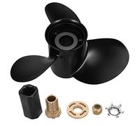 QASULER Elica fuoribordo for Barche Marine 13 1/4 X 17 Lega di Alluminio 60 75 90 100 115 125 HP Set di Accessori 3 Pale 48-77344A45 Elica per Motore di Barca