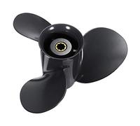 QASULER Elica fuoribordo for Barche Marine 9 1/4 X 10 1/2 in Lega di Alluminio 3 Lame 8 Denti scanalati 8-20HP 58130-ZV4-010AH Nero Elica per Motore di Barca