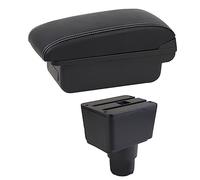 QASULER For Ford, Ecosport, 2018-2021 Box bracciolo auto Dettagli interni Retrofit Scatola portaoggetti centrale Accessori console Bracciolo per auto(BLACK B1 White Line)