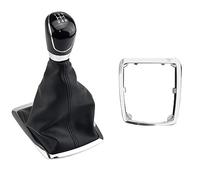 QASULER , for Ford, for Focus, 2, for Mondeo, MK2 2004 2005 2007 2008 2009 2010 2011 Car Styling Pomello del cambio Cuffia leva cambio Copertura custodia Pomello del cambio per auto(5 Speed-Black-A)