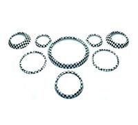 QASULER For MINI, Countryman R60 Car Styling Decorazione Interna Adesivo Copertura, Cooper R60 Accessori, R60 Decorazione per bocchette di aerazione dell'auto(R60 Checker)