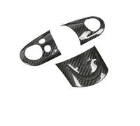 QASULER For MINI, R56 R55 R57 R58 R59 R60 R61 Accessori Auto Volante Adesivo in Fibra di Carbonio Decorazione Copertura, Parti Cooper Decorazione per bocchette di aerazione dell'auto(Black JCW)