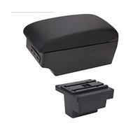 QASULER For VW, for, scatola bracciolo bracciolo in pelle console centrale portabicchieri scatola bracciolo accessorio for auto ricarica USB Bracciolo per auto(BLACK E Black Line)