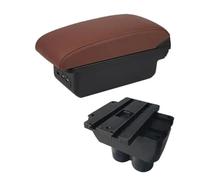 QASULER For VW, Touran, Caddy, scatola for braccioli for auto, scatola portaoggetti for console centrale centrale con interfaccia USB, accessori for auto Bracciolo per auto(BLACK A6 Brown No Usb)