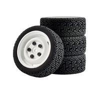 QASULER Inserto for Ruote Grip Tires, Spugna, for HPI, for Tamiya, 1/10 1:10 Touring Car RC Rim51-8014 Set di Ruote da Corsa RC(White Rim)