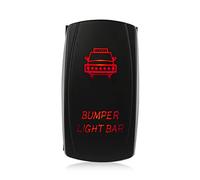 QASULER Interruttore a levetta a barra luminosa stile Carling a 5 pin SPST ON OFF a impermeabile, for auto, barca, camion 12V Interruttore marino(Rot)