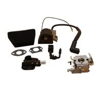 QASULER Kit Pompa Olio Bobina di accensione carburatore Parti Motosega, for Partner, 350 351 370 371 390 420, for McCulloch, Mac 335 435 436 440 441 Kit carburatore