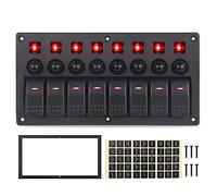QASULER Pannello interruttori a 8 bande for auto, impermeabile, for automatici da 12 V e 24 for, barca, marina, rosso Interruttore marino(Rot)
