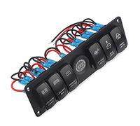 QASULER Pannello interruttori a bilanciere a 6 bande, interruttore automatico, voltmetro, camper, for auto, barca, pannello Pannello interruttori marini