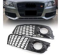 QASULER Paraurti anteriore Griglia di Copertura Car Styling Maglia A Nido D'ape Fendinebbia, for, A4 B8 2009 2010 2011 2012 8KD807682 8KD807681 Inserto in rete per apertura fendinebbia(Black Gloss)