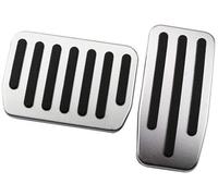 QASULER Pedale for Auto, for Tesla, Modello 3 2017-2021 Acceleratore Carburante Poggia Freno Copertura in Alluminio Antiscivolo Set di copri pedali per auto(Silver without Rest)