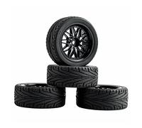 QASULER Pneumatici e ruote con impugnatura 4 pezzi, for HSP, for HPI, 1/10 1:10 On-Road Speed Car RC Rim05-8010 Pneumatici per auto RC