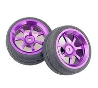 QASULER Pneumatici in Gomma for Ruote in Alluminio, for HSP, for HPI, Auto da Strada 1:10 RC 107P-6017-107P-8014 Set di Ruote da Corsa RC(107P-6086)