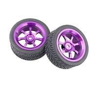 QASULER Pneumatici in Gomma for Ruote in Alluminio, for HSP, for HPI, Auto da Strada 1:10 RC 107P-6017-107P-8014 Set di Ruote da Corsa RC(107P-8007)
