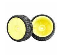 QASULER Pneumatici Speed Wheel, for HSP, 1/10 1:10 Touring Car RC 9071-8003 4 Pezzi Inserto Spugna Set di Ruote da Corsa RC(Yellow Wheel)