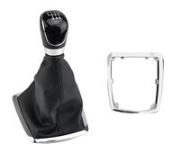 QASULER Pomello del cambio MT a 5 e 6 velocità, cuffia della leva del cambio, for Ford, for Focus, 2, for Mondeo, MK2 2004-2011 Pomello del cambio per auto(Black 6 Speed A)