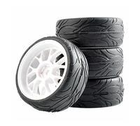 QASULER Ruota ABS for Pneumatici in Gomma da 4 Pezzi, for HSP, for HPI, Auto Strada 1:10 RC 907-6084 Set di Ruote da Corsa RC(907W-6084)