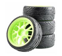 QASULER Ruota ABS for Pneumatici in Gomma da 4 Pezzi, for HSP, for HPI, Auto Strada 1:10 RC 907-6084 Set di Ruote da Corsa RC(907G-6084)