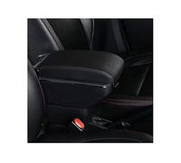 QASULER Scatola bracciolo, for Ford, for Ecosport, 2018-2021 Scatola portaoggetti for console centrale Portabicchieri Retrattile in pelle PU Ricarica USB Bracciolo per auto(BLACK B1 No USB)