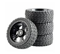 QASULER Set di ruote con pneumatici in gomma, for HSP, for HPI, 1/10 1:10 On-Road Car Racing RC Rim03-6017 Pneumatici per auto RC(Black Wheel)