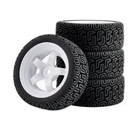 QASULER Spugna for Inserto Ruota for Pneumatici con Impugnatura da 4 Pezzi, for HPI, for Tamiya, 1/10 1:10 Touring Car RC 6030-8014 Set di Ruote da Corsa RC(6030W-8014)