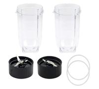 QASULER Tazze alte da 16 Oz for frullatore Magic 250 W con lama piatta a croce, for parte di ricambio MB1001 Coperchio per lame del frullatore