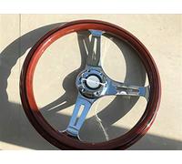 QASULER Universal 330mm 33CM 13 INCH Wood Phoebe Steering Wheel Racing Three Black Line Puleggia tenditrice del piatto del tosaerba