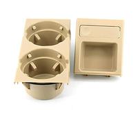 QASULER Vassoio portamonete portabottiglie portabottiglie for console centrale auto, for BMW, serie 3 E46 323i 318i 320i 1998-2006 51168217953 Portabicchieri nella console centrale(1 set beige)