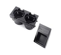 QASULER Vassoio portamonete portabottiglie portabottiglie for console centrale auto, for BMW, serie 3 E46 323i 318i 320i 1998-2006 51168217953 Portabicchieri nella console centrale(1 set black)