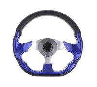 QASULER Volante for barca in lega di alluminio stile battaglia da 320 mm, 3 razze, 3/4 pollici, volante for barca pontone, impugnatura morbida, tappo centrale Timone per barca